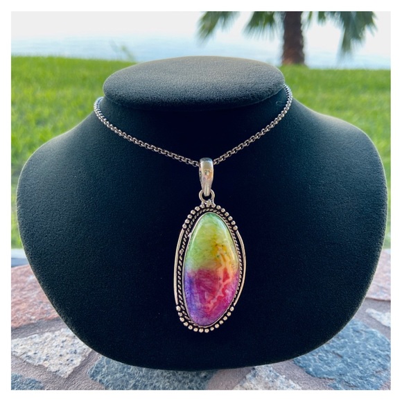 SOLD IN A BUNDLE . Sterling silver rainbow solar - Picture 3 of 8